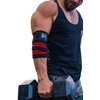 Elbow Wraps (1 Pair) - 40" Elastic Elbow Support & Compression - For Weightlifting, Powerlifting, Fitness, Cross Training & Gym Workout - Elbow Straps for Weight Lifting (Black/Red)