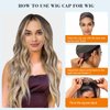 lucicass Wig Cap Wig Grip Cap for Keeping Wigs in Place Non Slip Wig Cap with Velvet Wig Grip Band Make Your Wig Be Glueless (Brown)