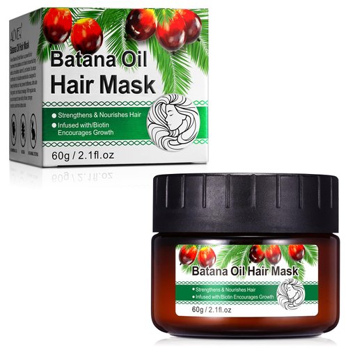 Batana Oil Hair Mask, Deep Repair Conditioning Batana Oil,Strengthens & Nourishes Hair Oil, Biotin Deep Treatment, Hair Mask to Repair Dry, Damaged & Frizzy Hair for All Hair Types
