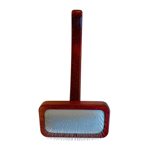 Mars Professional Dematting Undecoat Slicker Grooming Dog Brush with Woden Handle, Made in Germany, 7" Length