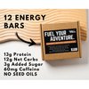 Boat Snackz - Peanut Butter Chocolate, Energy Bars (12 Pack) 13g Protein, 3g Added Sugar, 12g Net Carbs, 60mg Caffeine, No Seed Oils (55g bars) Made in USA - Supports Veteran Charities
