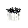 Faship Gorgeous Black Rhinestone Crystal Floral Hair Comb