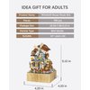 LUOGFYNI Music Box Building Blocks Set, Japanese Street View Windmill House, Farm House Scene Creative Model, Mini Bricks Construction Building Toy for Adults, Gifts for Adults