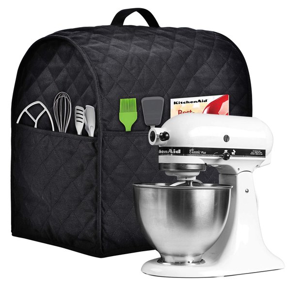 Stand Mixer Cover compatible with Kitchenaid Mixer, Fits All Tilt Head & Bowl Lift Models,The Fabric Is Pure Cottot,Soft, Not Easy to Fade, Not Easy To Pilling. (Fits for 6-8 Quart, Black)