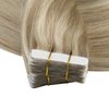 Full Shine Tape in Extensions Golden Blonde Highlighted Medium Blonde 14 Inch Tape in Human Hair Extensions 50 Gram 20pcs Seamless Remy Straight Hair Real Natural Hair Double Sided Tape