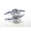 Generic Medium silver metal heart crystal hair claw clip bridal clip medium/fine hair (Primary color: Blue), 1 Count (Pack of 1)