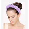 AOPRIE SPA Headbands for Washing Face Makeup Headbands with Bow Hair Band Women Facial Head Band Wrist Towel Wraps For Shower Face Mask Purple, 6 Pack