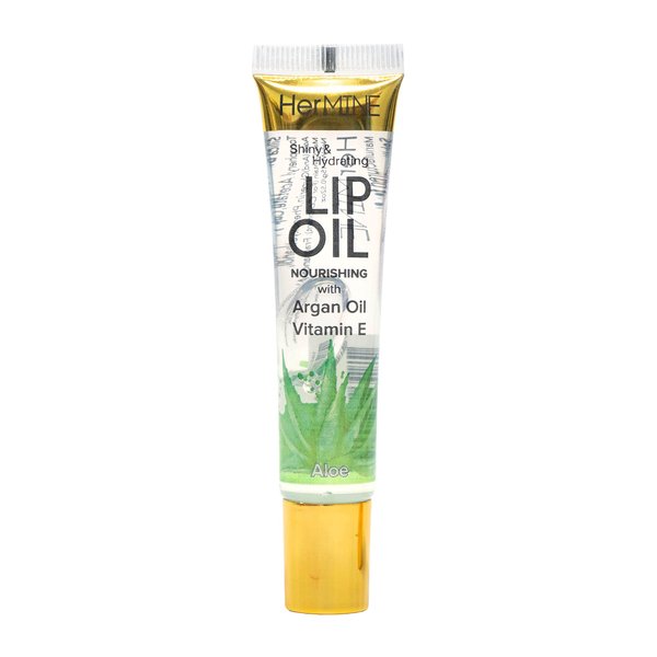 HerMINE Nourishing Lip Oil with Argan Oil & Vitamin E Clear Long Lasting Hydrating Lip Moisturizing Gel 15g / 0.52oz (Lemon)