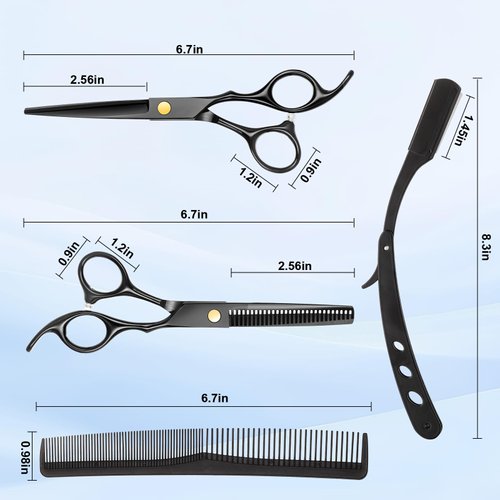 Hair Cutting Scissors Kit, Professional Barber Shears Set with Hair Scissors Thinning Shears, Tijeras para Cortar Cabello Haircutting Sheers Hair Cut Blending Salon Scissor for Men Women Pet