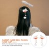 Gadpiparty Plush Bunny Hair Clips: 2023 Chinese New Year Fluffy Bunny Hair Clip with Pompom Ball Tassel Animal Hair Clips Cute Bunny Hair Claw Clips for Easter Gifts Womens Girls