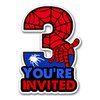 Superhero 3rd Birthday Party Invitations with Envelopes 3 Year Old Birthday Three Shaped Invites Card Boy Party Favors Decorations Supply, 20 Count
