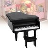 SPYMINNPOO Dollhouse Piano,1:12 Miniature Mini Simulation Wooden Grand Piano with Stool Doll House Accessory for 1:12 Home Ornaments Dollhouse Decorative(Black)