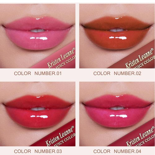 BEUKING Heart Lipstick Love Water Mirror Lip Tint Long-lasting Moisturizing Red Pink Smooth Light Creamy Texture 8 Color Portable Beauty Lip Glaze Makeup Cosmetics High Pigment Liquid Lip Gloss (08#)
