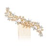 Bridal Wedding Hair Pins Gold Crystal Pearl Hair Pins Clips Headpiece Vintage Wedding Hair Accessories for Brides Bridesmaids Women Girls (Gold-Hair Pins)