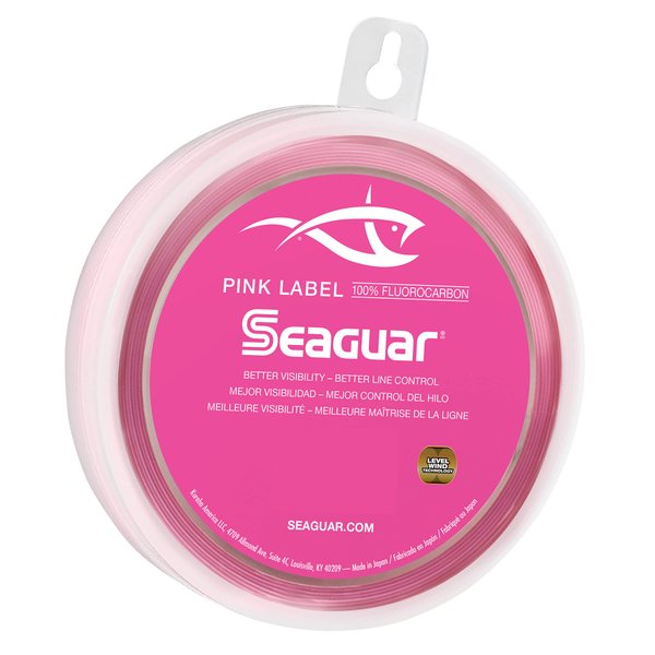Seaguar Pink Label Fluorocarbon Fishing Leader Line – Hint of Pink, Better Visibility and Line Control, 100% Fluorocarbon with Minimal Stretch, Abrasion Resistant and Excellent Strength, 25 Yards