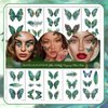 22Sheets Glitter Butterfly Temporary Tattoos Sticker for Eye Face Makeup Green Blue Flash Fairy Body Art Shiny Peacock Pattern Butterflies Waterproof Fake Tattoos for Women Girls Rave Festival Party