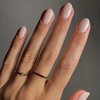 YoYoee Short Milky White Press on Nails Almond False Nails Solid Color Nail Art Acrylic Full Cover Fake Nails Cute Nails Tips for Womon and Girle 24 Pcs