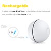 YOFUN Smart Interactive Cat Toy - Newest Version 360 Degree Self Rotating Ball, USB Rechargeable Wicked Ball, Build-in Spinning Led Light, Stiulate Hunting Instinct for Your Kitty (White)