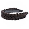 BOBIYA Wide Chunky Plaited Braided Headband Hair Band Synthetic Braid Hairpieces with Teeth Piano Two Tone Colors Accessories (W-Brunette Brown)
