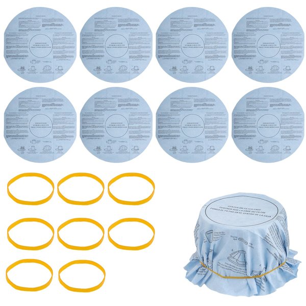 8pcs Dry Disc Vacuum Filters, Reusable Wet Dry Vac Filter Wet Dry Vacuum Cleaners Replacement Parts with Retaining Bands Compatible with Most 5 Gallon and Larger VF2002 90107