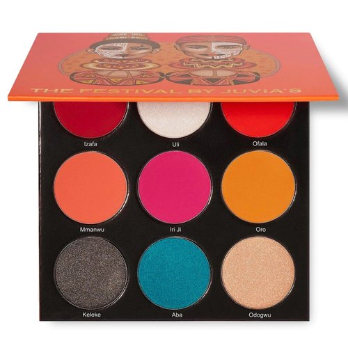 Juvia's Place The Festival - Neutral Eyeshadow Palette - Professional Eye Makeup, Palette for Eye Color & Shine, Coral, Red, Shades of 9, Pigmented Eyeshadow Palette, Pressed Eyeshadow Cosmetics