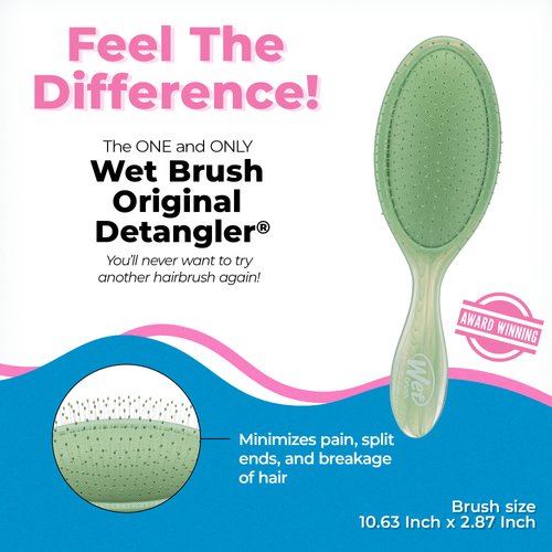 Wet Brush Original Detangler Hair Brush - Natural Marble Jade - All Hair Types - Ultra-Soft IntelliFlex Detangler Bristles Glide Through Tangles with Ease - Pain-Free Comb for Men & Women
