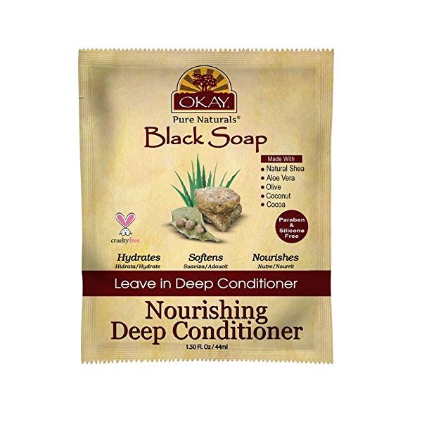 Okay Black Soap Leave in Nourishing Deep Conditioner, 1.5 Ounce (2 Pack)