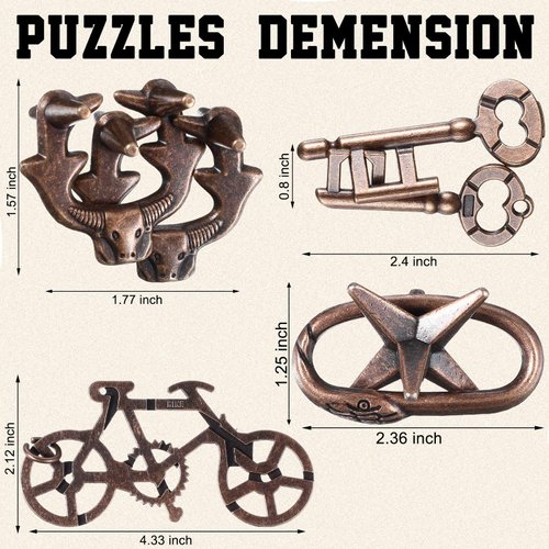 Wettarn 9 Pcs Metal Puzzles for Adults Brain Teaser Puzzles 3D Steel Puzzle for Adults Unlock Interlocking Puzzle Adult Mind Puzzle Games IQ Education Puzzle Toys Smart Toy(Classic Style)