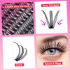 TDANCE DIY Lash Extension Kit Volume Lash Clusters 10D+20D D Curl Individual Lashes Lash Clusters Kit Thick Eyelash Extension Kit 280pcs Thin Band Cluster Lashes Lash Bond and Seal and Lash Tweezers