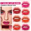 QIUFSSE 7 Colors Korean Lip Tint Stain Set Long-lasting Waterproof Velvet Lip Tint Moisturizing Lip Gloss Set，Multi-Use Lip and Cheek Tint for Women Daily Lip Makeup