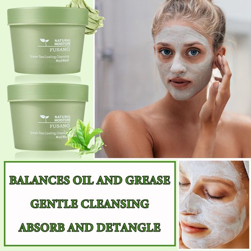 2Pcs Green Tea Mask Stick for Face Moisturizing Green Mask Stick with Green Tea Extract,Deep Pore Cleansing,Oil Control,Removes Blackheads Hydrating Green Face Mask Stick for All Skin Types A