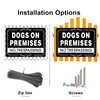 Dogs On Premises Sign, No Trespassing Sign, 2Pack 10x7 Inches Aluminum Warning Sign for Indoor or Outdoor Use- Reflective UV Protected and Weatherproof