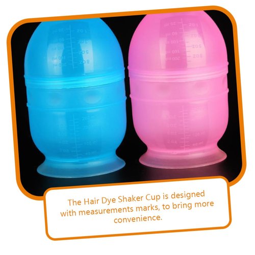 Healifty 2pcs Tools Hair dye Color Mixing Cup Hair Coloring Cup Hair Dying Accessory kit Hair Coloring Shaking Cup Palette Bowl Hair Cream Shaker Cup Baking Oil Plastic Mixing Bowl