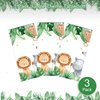 Jungle Safari Party Tablecloth Wild One Tablecloth Animal Print Table Cover Sage Green Baby Shower Decorations Zoo Plastic Table Cover for Boys Kids Birthday Decoration Supplies, 108 x 54 Inch (3 Pcs)