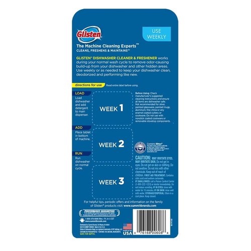 Glisten Dishwasher Cleaner & Freshener, 3 Tablets