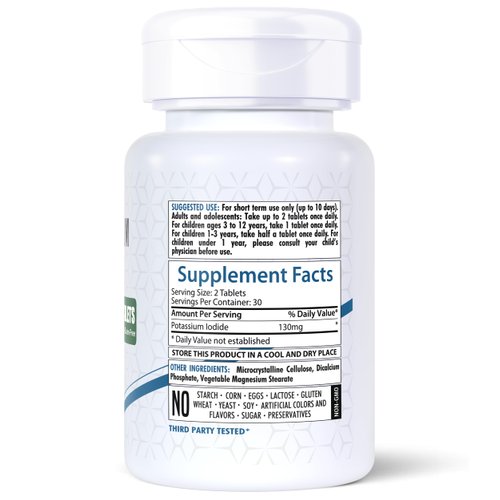HealthFare Potassium Iodide Tablets | 130 mg | 120 Fast-Dissolving Tablets (2 Pack) | Ki Pills | Long Shelf Life | Non-GMO