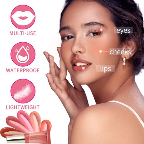 Yeweian Blush Beauty Wand, Liquid Face Blush Contour Wand with Cushion Applicator, Smooth Cream Blush Wand Natural Matte Finish, Lightweight Blendable Blush Stick Makeup for Cheek,102 Coral