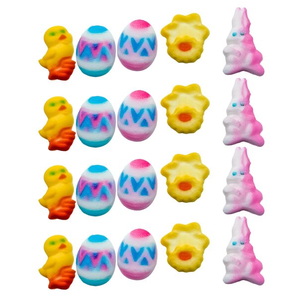Easter Deluxe Assortment Sugar Decorations for Cakes and Cupcakes Food Decorations 24 count