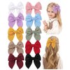 doboi 10PCS Baby Girls Hair Clips Bows Waffle Fable Hair Bows for Girls Hair Accessories for Baby Toddlers Kids 4.5 Inches