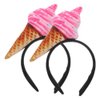 Beaupretty Spa Headband Ice Cream Headband 2PCS Ice Cream Cone Hair Band Ice Cream Party Hat Headpiece Food Vendor Costume for Dessert Party Costume Supplies