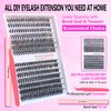 Lash Extension Kit 280pcs 9-16mm 30-40D D Curl Lash Clusters Kit - DIY Individual Eyelash Extension Kit with Lash Bond and Seal,Tweezers - Volume Eyelash Clusters Kit for Beginners(30D&40D KIT)