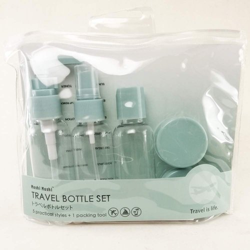 Travel Bottle Set 5 Practical Styles + 1 Packing Tool Green Color for Conditioners Lotions Creams Handspray Body Soap Hand Soap Makeup and More