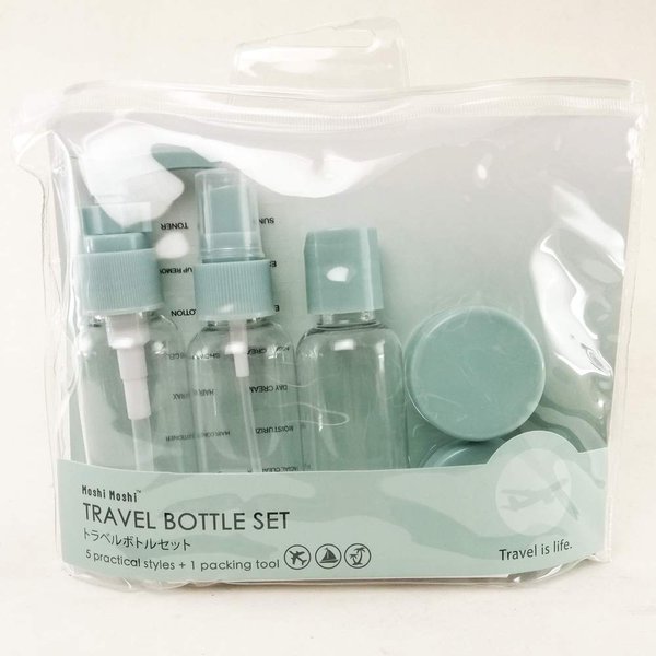 Travel Bottle Set 5 Practical Styles + 1 Packing Tool Green Color for Conditioners Lotions Creams Handspray Body Soap Hand Soap Makeup and More