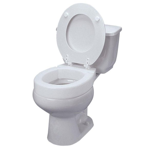 New - Flip-Up Toilet Riser - Hinged Toilet Seat Lift Riser, Easy to Install (Fits Enlogated Toilets)