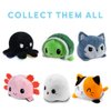 TeeTurtle - The Original Reversible Wolf Plushie - Gray - Cute Sensory Fidget Stuffed Animals That Show Your Mood