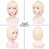 Aida ble Blonde Bob Wigs - 12'' Short 613 Bob Wigs for Women Bob Wig With Bangs Super Soft and Easy to Wear Straight Bob Wig, Colorful Synthetic Wig for Daily, Cosplay, Halloween