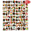 African American Temporary Tattoos - 100PCS Black History Month Sticker for Kids |Juneteenth Birthday Decorations, Afro African Themed Party Favors and Supplies | Cute Kids Boy Gifts | Ideal Prizes
