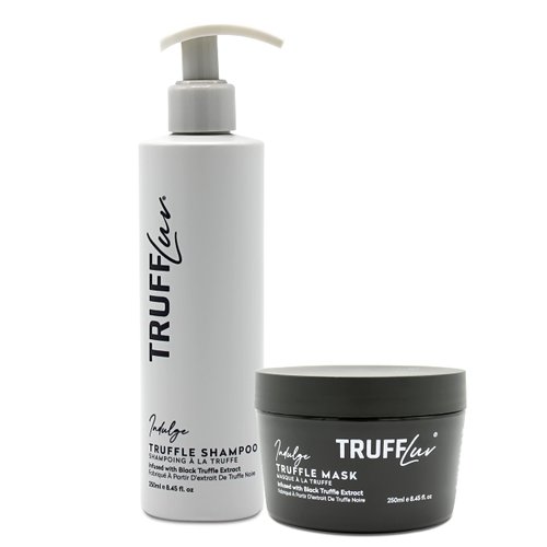 TruffLuv | Indulge Collection Truffle Shampoo & Mask, Infused with Black Truffle Extract, Clarifying Cleansing Shampoo, Hydrating & Strengthening Hair Mask, Paraben Free, Sulfate Free, 8.45 Fl Oz Duo