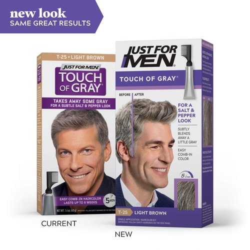 JUST FOR MEN Touch of Gray Hair Treatment T-25 Light Brown 1 Each (Pack of 5)