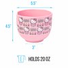 Silver Buffalo Sanrio Hello Kitty Flowers Pattern Ceramic Ramen Noodle Rice Bowl with Chopsticks, Microwave Safe, 20 Ounces